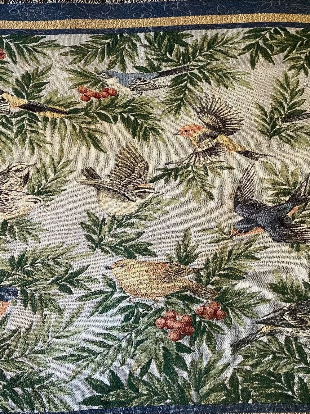 Pure Country Weavers Bird Tapestry Throw Blanket 45x66 100% Cotton Made USA